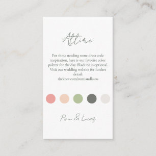 Summer Colour Dot Wedding Attire Dress Code Enclo Enclosure Card