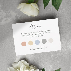 Summer Colour Dot Wedding Attire Dress Code Enclosure Card