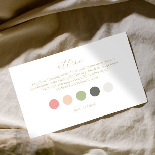Summer Colour Dot Wedding Attire Dress Code  Enclosure Card