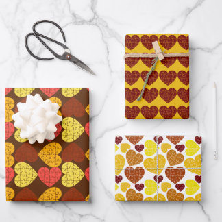 Summer Colour Heart Shape Jigsaw Puzzle Wrapping Paper Sheet