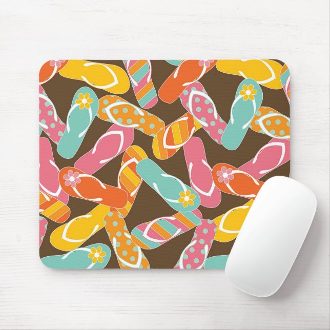 Summer Colourful Fun Beach Whimsical Flip Flops Mouse Pad (With Mouse)
