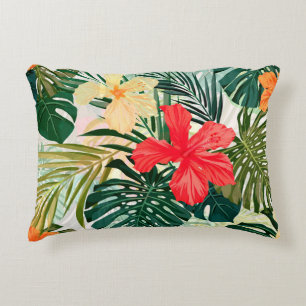 Summer colourful hawaiian seamless pattern with tr decorative cushion