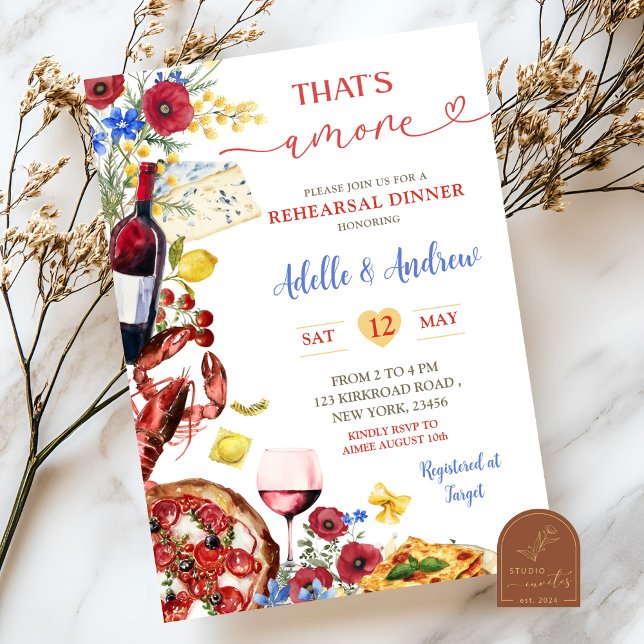 Summer Colourful Italian Rehearsal Dinner  Invitation (Creator Uploaded)