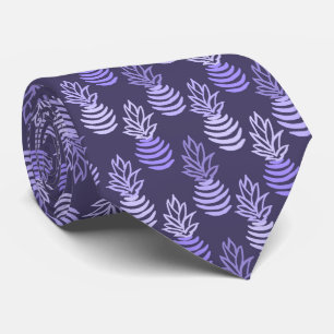 Summer colourful pineapple fruit blue pattern tie