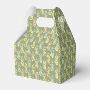 Summer colourful pineapple fruit green pattern favour box