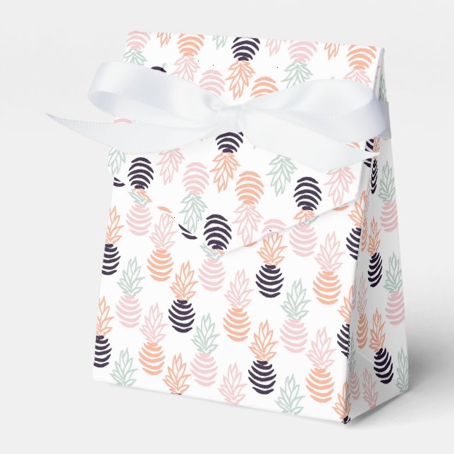 Summer colourful pineapple fruit pattern favour box (Front Side)