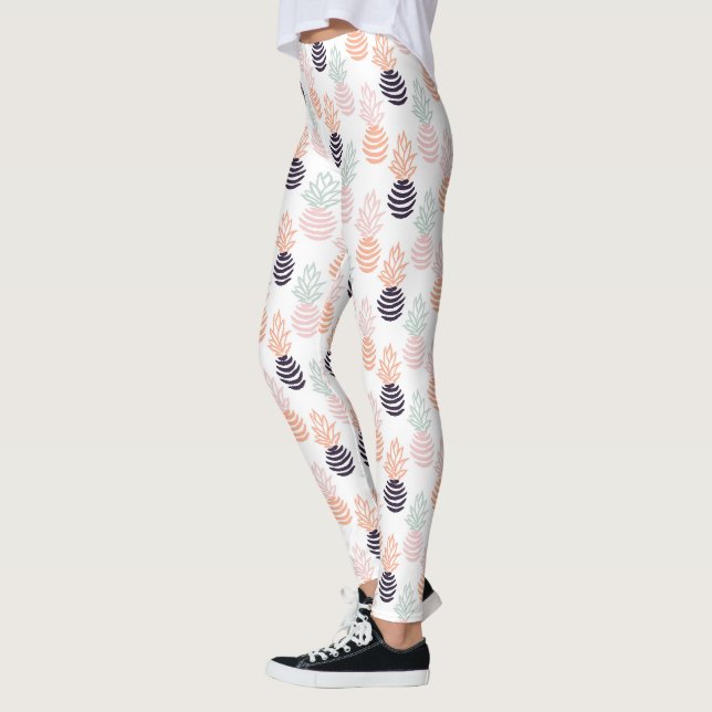 Summer colourful pineapple fruit pattern leggings (Left)