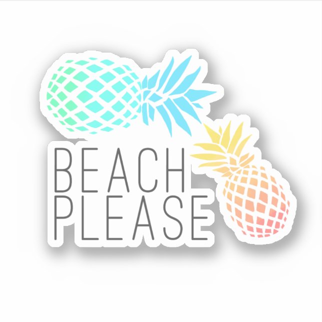 Summer colourful pineapples beach please (Front)