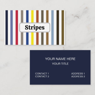 Summer Colourful Stripes Business Card