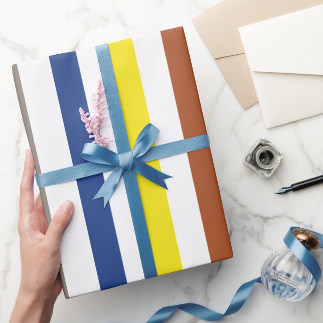 Summer Colourful Stripes Wrapping Paper (Gifting)