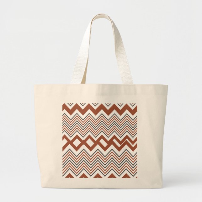 Summer Colourful Zigzag Women's  Large Tote Bag (Front)