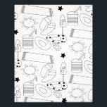 Summer Colouring Mat Beach Theme Photo Print<br><div class="desc">Poster with Summer fun for colouring</div>