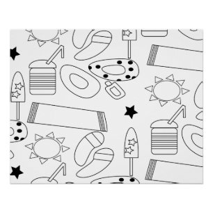 Summer Colouring Mat Beach Theme Poster