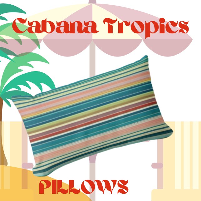 Summer Colours Stripes    Lumbar Cushion (Creator Uploaded)
