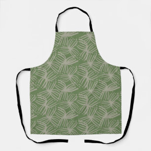 Summer Contemporary abstract bloom lime green dark Apron