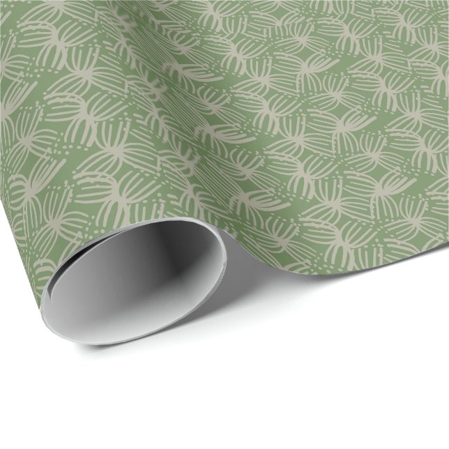 Summer Contemporary abstract bloom lime green dark Wrapping Paper (Roll Corner)