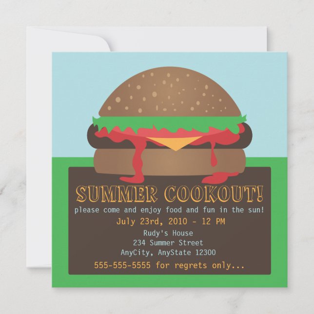 Summer Cookout Party Invitation (Front)