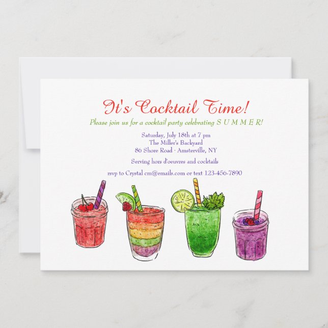 Summer Coolers Invitation (Front)