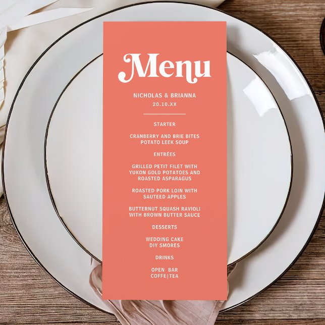 Summer Coral Mexican Wedding Menu (Creator Uploaded)