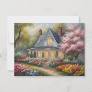 Summer Cottage in the Country, Beautiful Garden Postcard