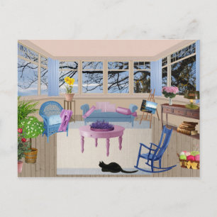 summer cottage postcard