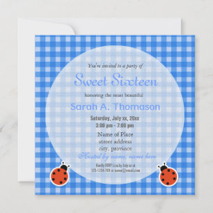 Summer country fun sweet sixteen birthday invitation