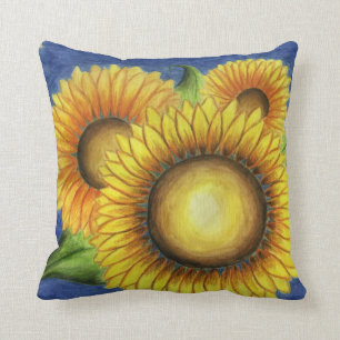 Summer Country Sunflower Throw Pillow Gift