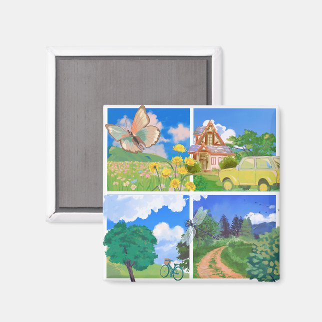 Summer Countryside Nature Magnet (Front/Back)