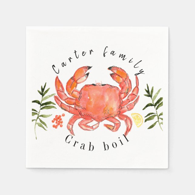Summer crab boil house party napkin (Front)