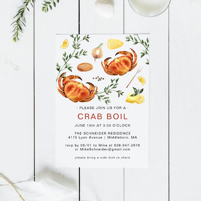 Summer Crab Boil | Low Country Boil Cookout  Invitation (Creator Uploaded)