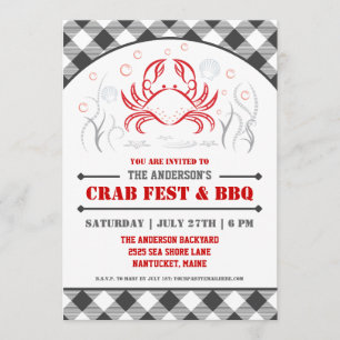 Summer Crab Fest & BBQ Party Invitation