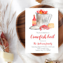 Summer crawfish boil party invitation