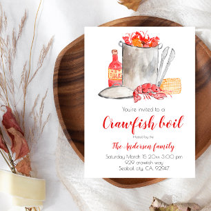 Summer crawfish boil party invitation