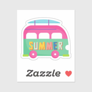 Summer Cute Campervan Novelty Custom-Cut Vinyl