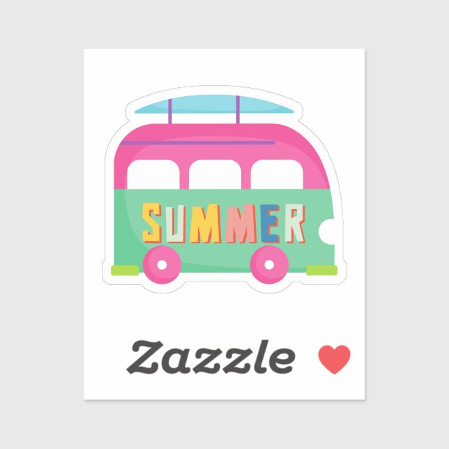 Summer Cute Campervan Novelty Custom-Cut Vinyl (Sheet)