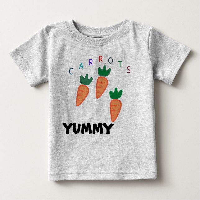  Summer Cute Carrots Yummy Baby Grey  T-Shirt (Front)