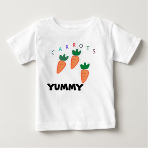 Summer Cute Carrots Yummy Baby Grey T-Shirt