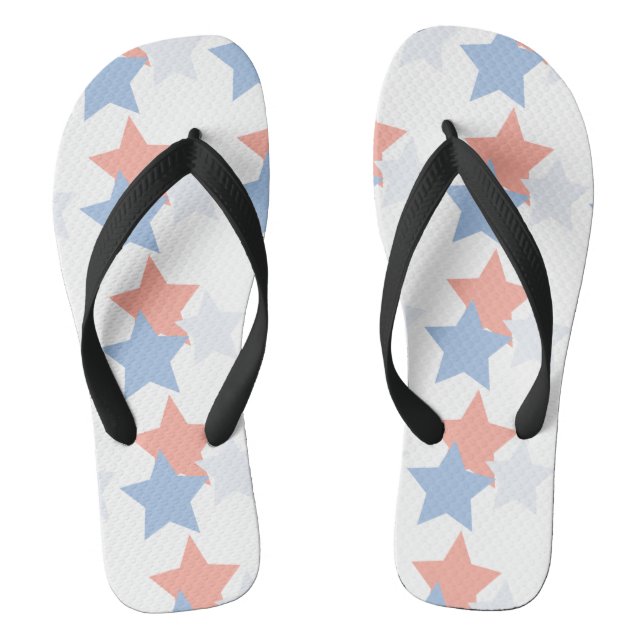 Summer Cute Coral Patriotic 4th of July Jandals (Footbed)