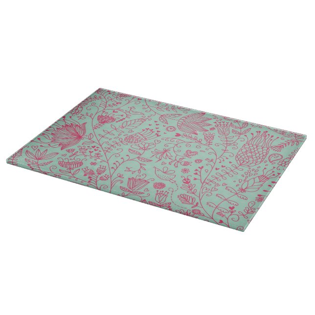 Summer cute floral pattern cutting board (Corner)