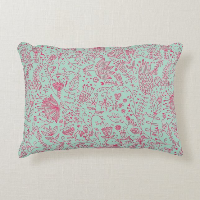 Summer cute floral pattern decorative cushion (Front)