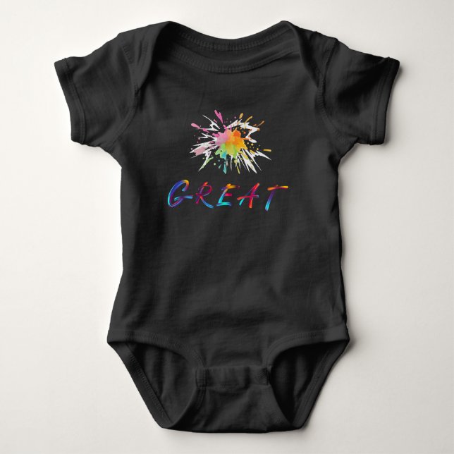 Summer Cute Multicolor Splash Baby & Kids Bodysuit (Front)