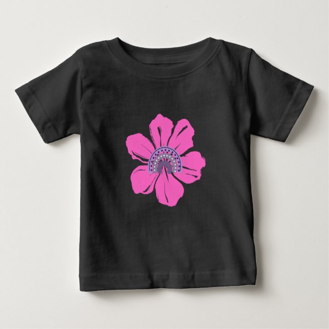 Summer Cute Pink Flower Baby T-Shirt (Front)