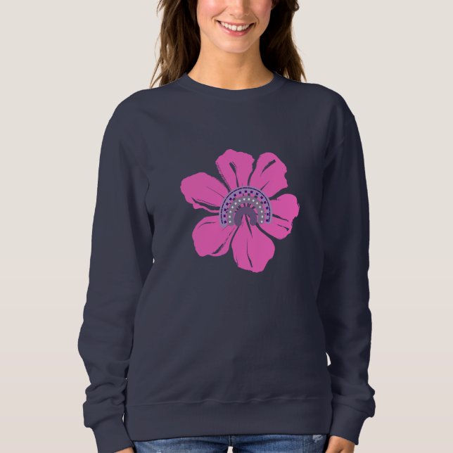 Summer Cute Pink Flower Sweatshirt (Front)