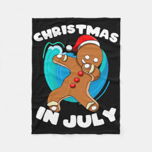 Summer Dabbing Gingerbread Man Xmas Boy Christmas Fleece Blanket