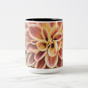 Summer Dahlia Flower (Floral Art) Two-Tone Coffee Mug