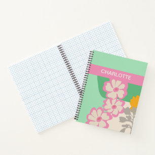 Summer Daisies Colour Blocks Modern Floral Notebook