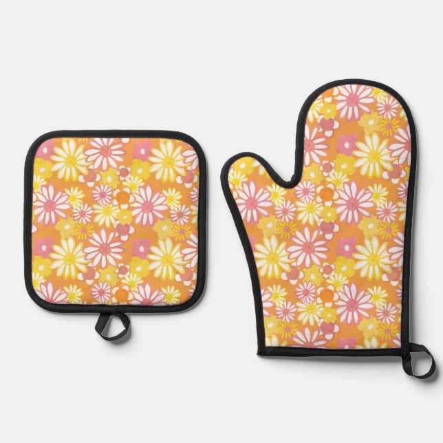 Summer Daisies Oven Mitt Set (Front)