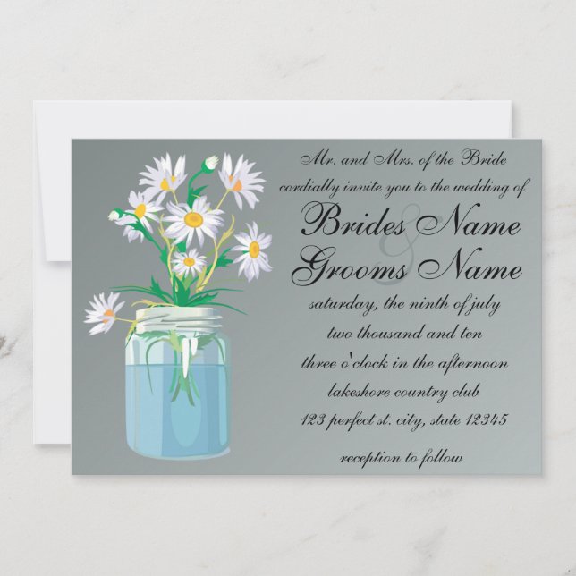 Summer Daisies Wedding Invitations (Front)