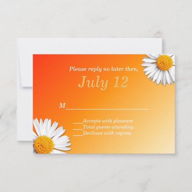 Summer Daisies Wedding RSVP Card (Front)