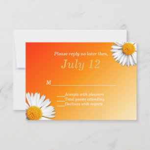Summer Daisies Wedding RSVP Card